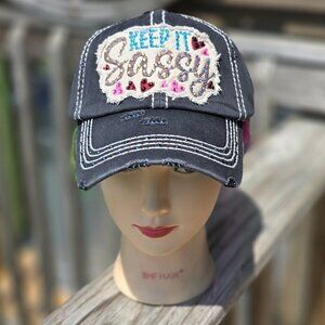 Ladies Black Keep It Sassy BLING Hat NEW